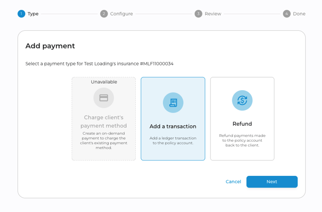 Add a transaction