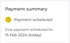 Payment scheduled